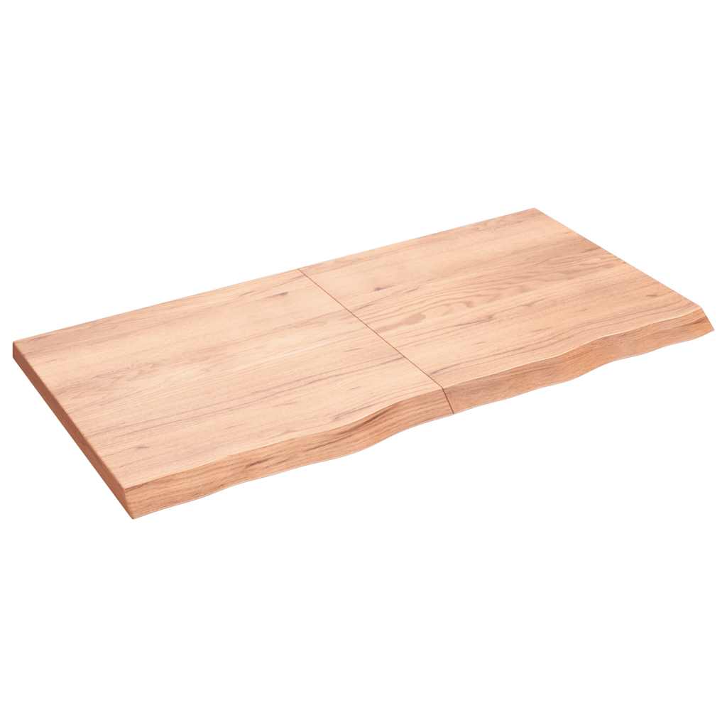 vidaXL Bathroom Countertop Light Brown 120x60x(2-4)cm Treated Solid Wood 2