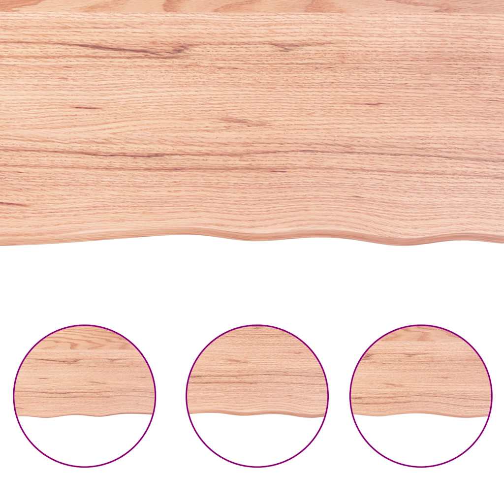 vidaXL Bathroom Countertop Light Brown 120x60x(2-4)cm Treated Solid Wood 6