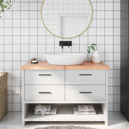 vidaXL Bathroom Countertop Light Brown 120x60x(2-4)cm Treated Solid Wood 1