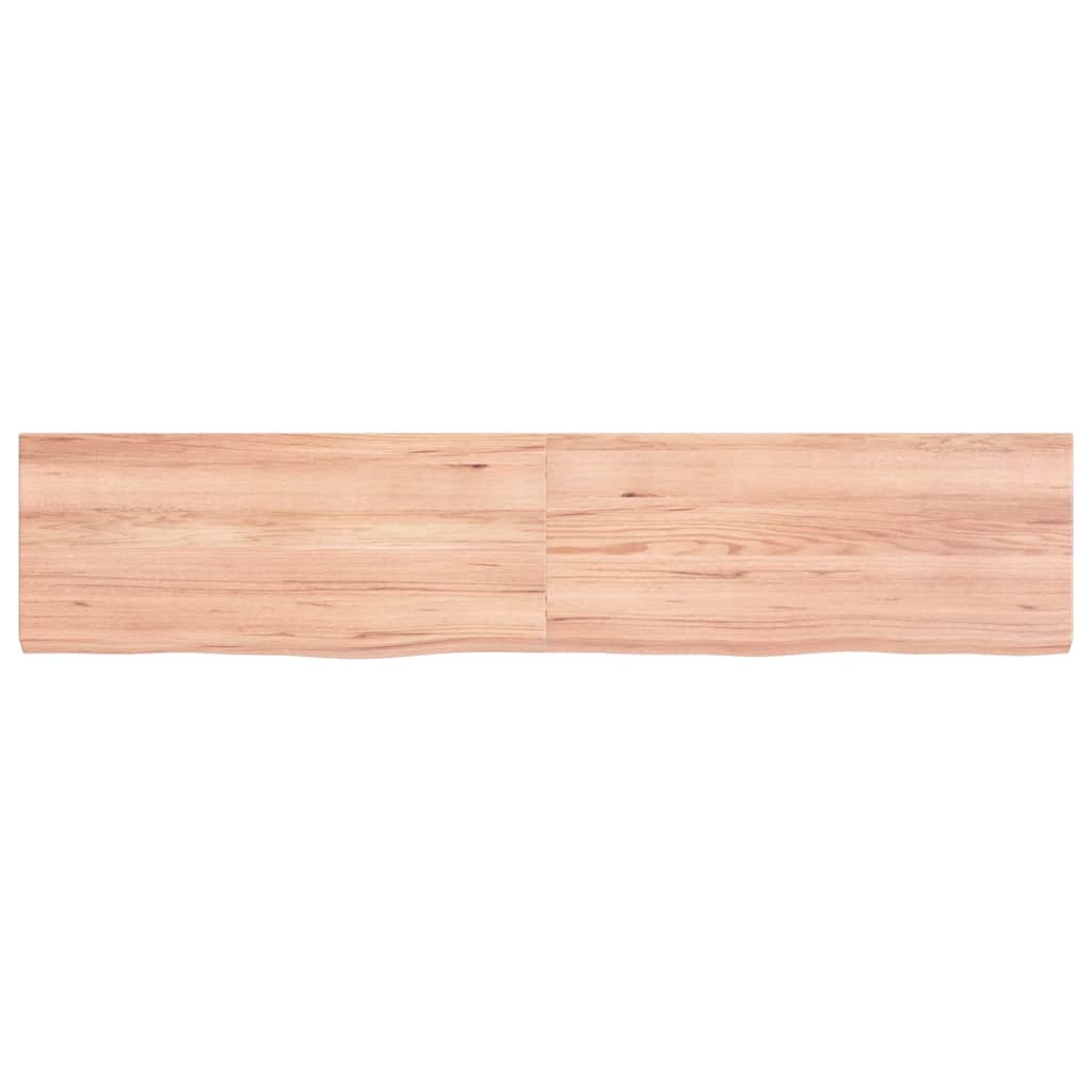 vidaXL Bathroom Countertop Light Brown 140x30x(2-4)cm Treated Solid Wood 4