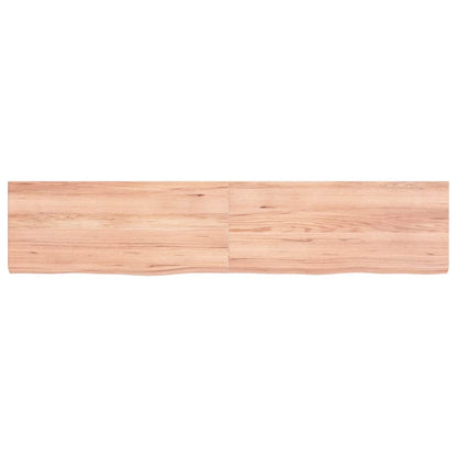 vidaXL Bathroom Countertop Light Brown 140x30x(2-4)cm Treated Solid Wood 4