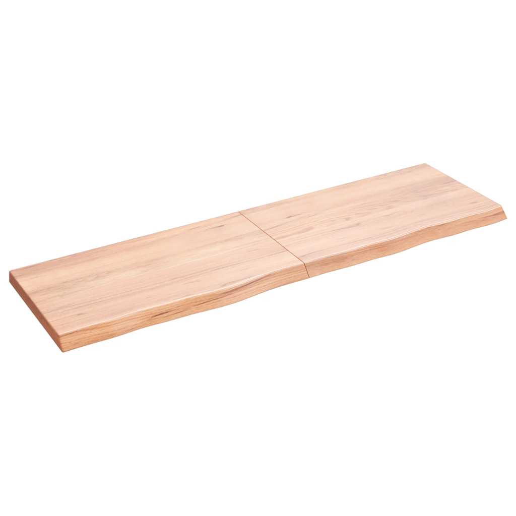 vidaXL Bathroom Countertop Light Brown 140x40x(2-4)cm Treated Solid Wood 2