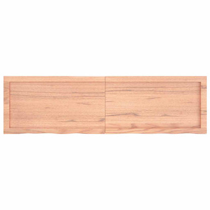 vidaXL Bathroom Countertop Light Brown 140x40x(2-4)cm Treated Solid Wood 4