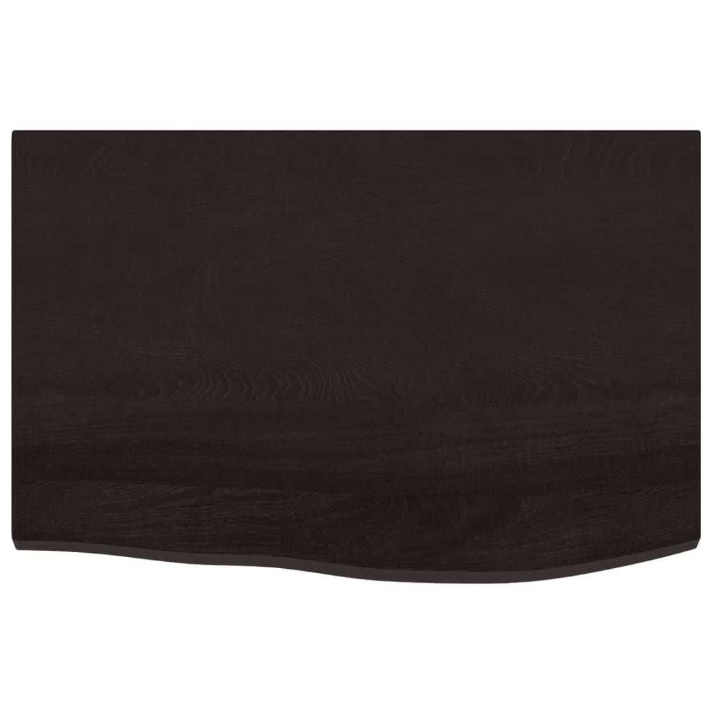 vidaXL Bathroom Countertop Dark Brown 60x40x(2-4)cm Treated Solid Wood 4