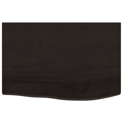 vidaXL Bathroom Countertop Dark Brown 60x40x(2-4)cm Treated Solid Wood 4