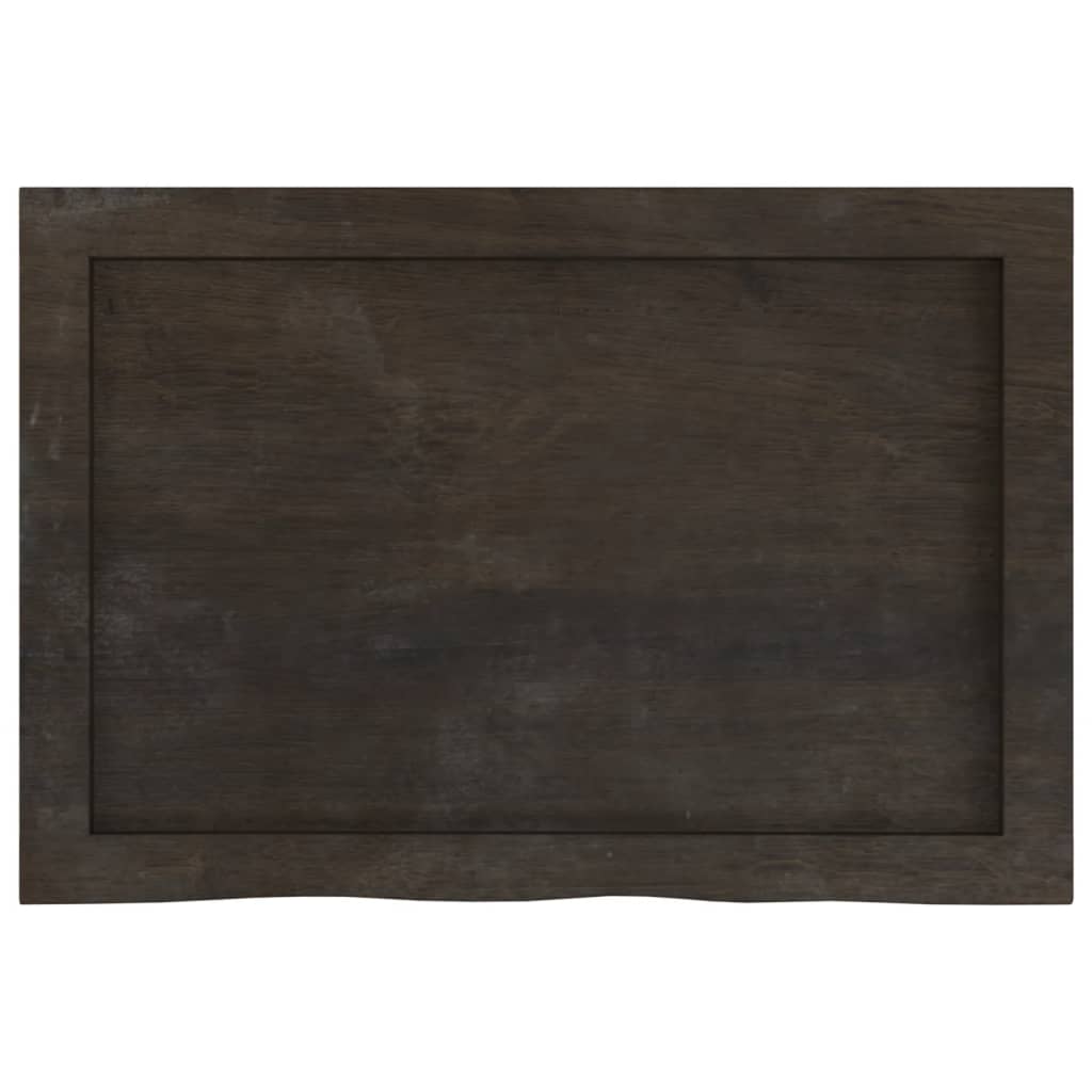 vidaXL Bathroom Countertop Dark Brown 60x40x(2-4)cm Treated Solid Wood 3
