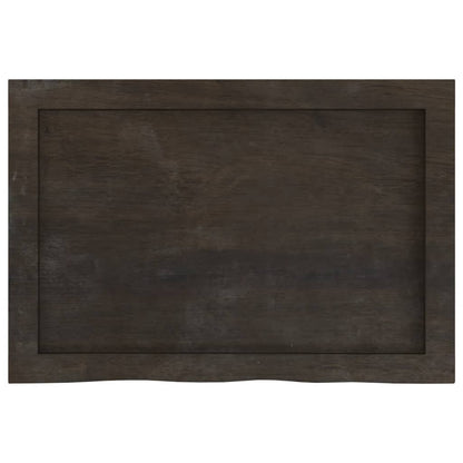 vidaXL Bathroom Countertop Dark Brown 60x40x(2-4)cm Treated Solid Wood 3