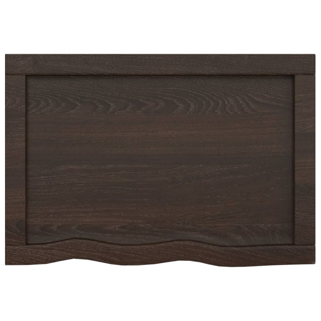 vidaXL Bathroom Countertop Dark Brown 60x40x(2-4)cm Treated Solid Wood 6