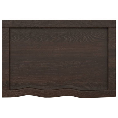 vidaXL Bathroom Countertop Dark Brown 60x40x(2-4)cm Treated Solid Wood 6
