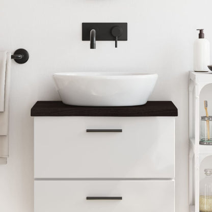 vidaXL Bathroom Countertop Dark Brown 60x40x(2-4)cm Treated Solid Wood 1