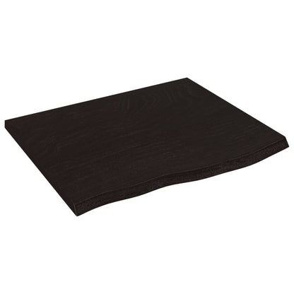vidaXL Bathroom Countertop Dark Brown 60x50x2 cm Treated Solid Wood 2