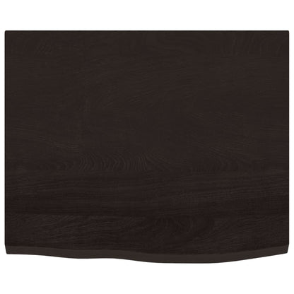 vidaXL Bathroom Countertop Dark Brown 60x50x2 cm Treated Solid Wood 3
