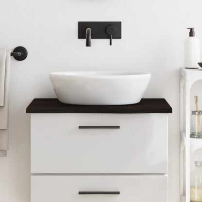vidaXL Bathroom Countertop Dark Brown 60x50x2 cm Treated Solid Wood 1