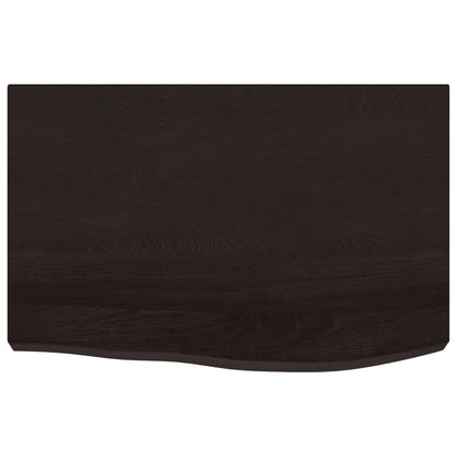 vidaXL Bathroom Countertop Dark Brown 60x50x(2-4) cm Treated Solid Wood 3