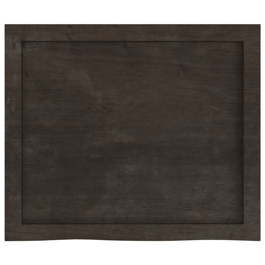 vidaXL Bathroom Countertop Dark Brown 60x50x(2-4) cm Treated Solid Wood 4