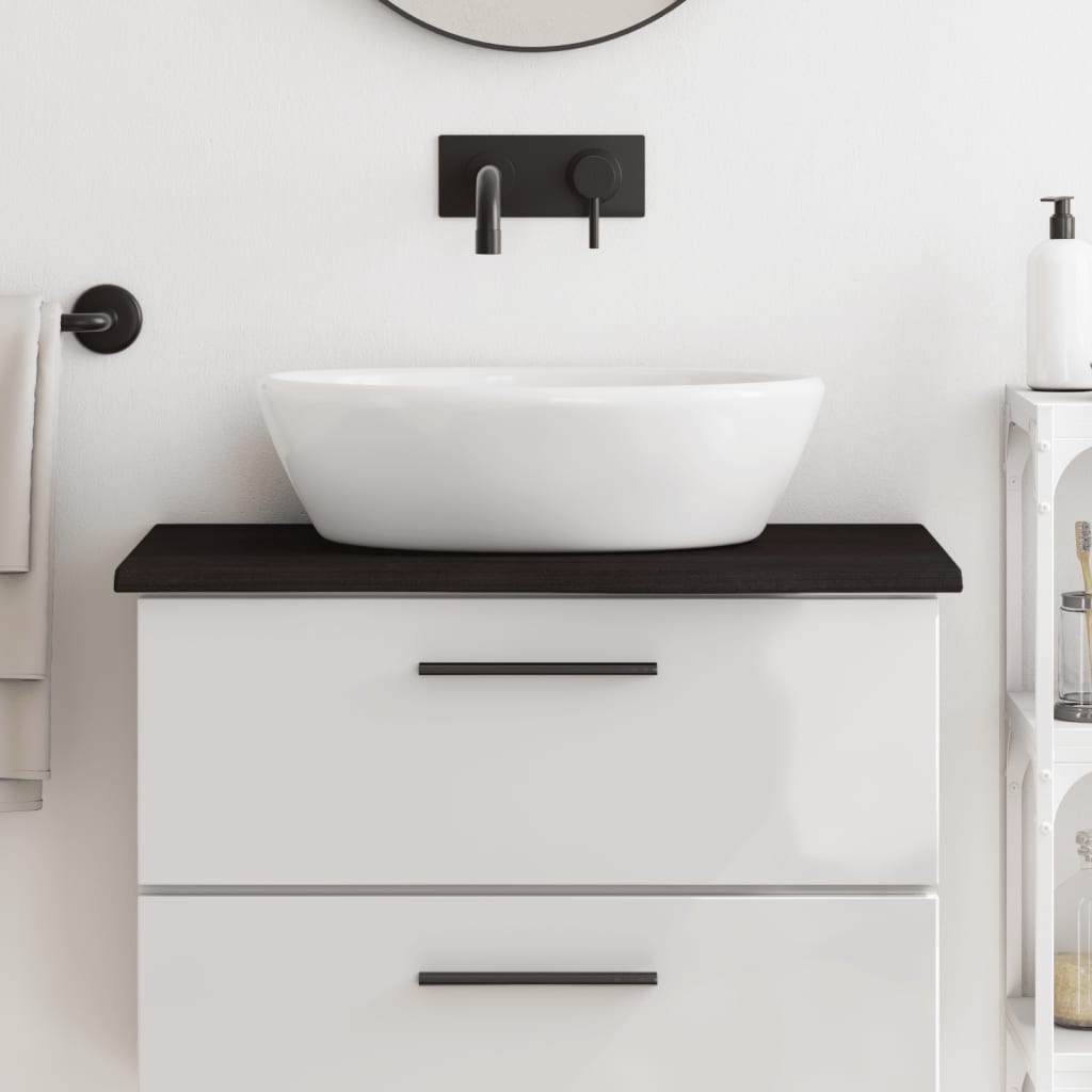 vidaXL Bathroom Countertop Dark Brown 80x40x2 cm Treated Solid Wood 1
