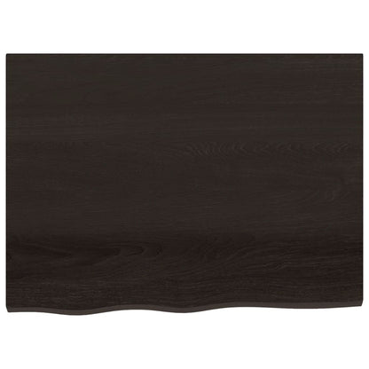 vidaXL Bathroom Countertop Dark Brown 80x60x(2-6) cm Treated Solid Wood 3