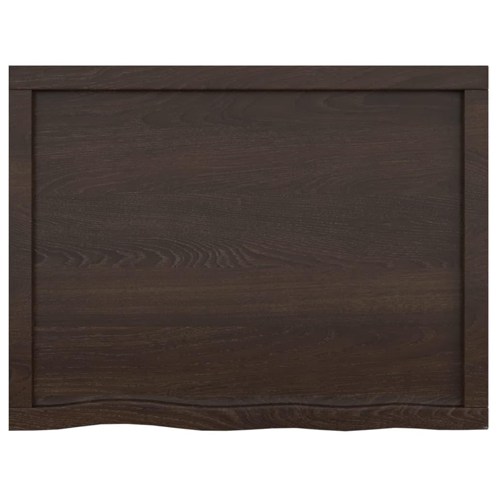 vidaXL Bathroom Countertop Dark Brown 80x60x(2-6) cm Treated Solid Wood 4