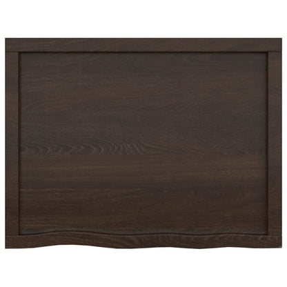vidaXL Bathroom Countertop Dark Brown 80x60x(2-6) cm Treated Solid Wood 4