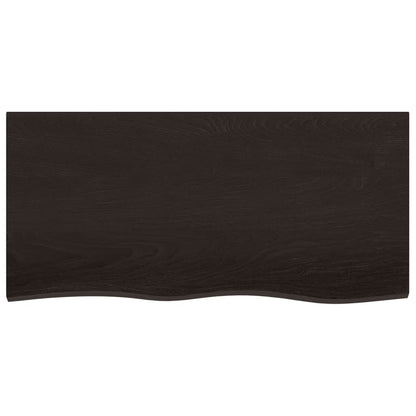 vidaXL Bathroom Countertop Dark Brown 100x50x(2-4) cm Treated Solid Wood 3