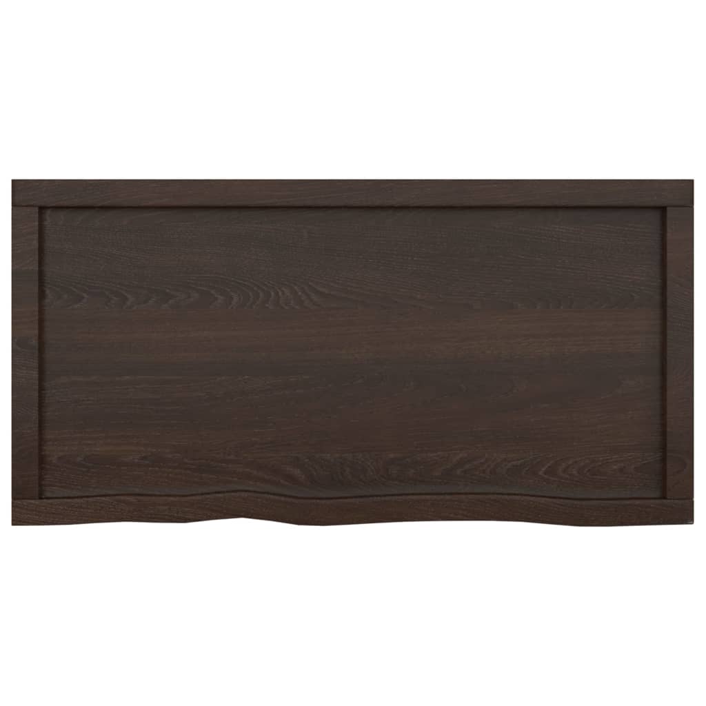 vidaXL Bathroom Countertop Dark Brown 100x50x(2-4) cm Treated Solid Wood 4