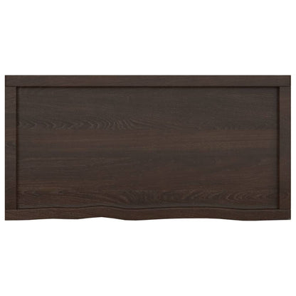 vidaXL Bathroom Countertop Dark Brown 100x50x(2-4) cm Treated Solid Wood 4