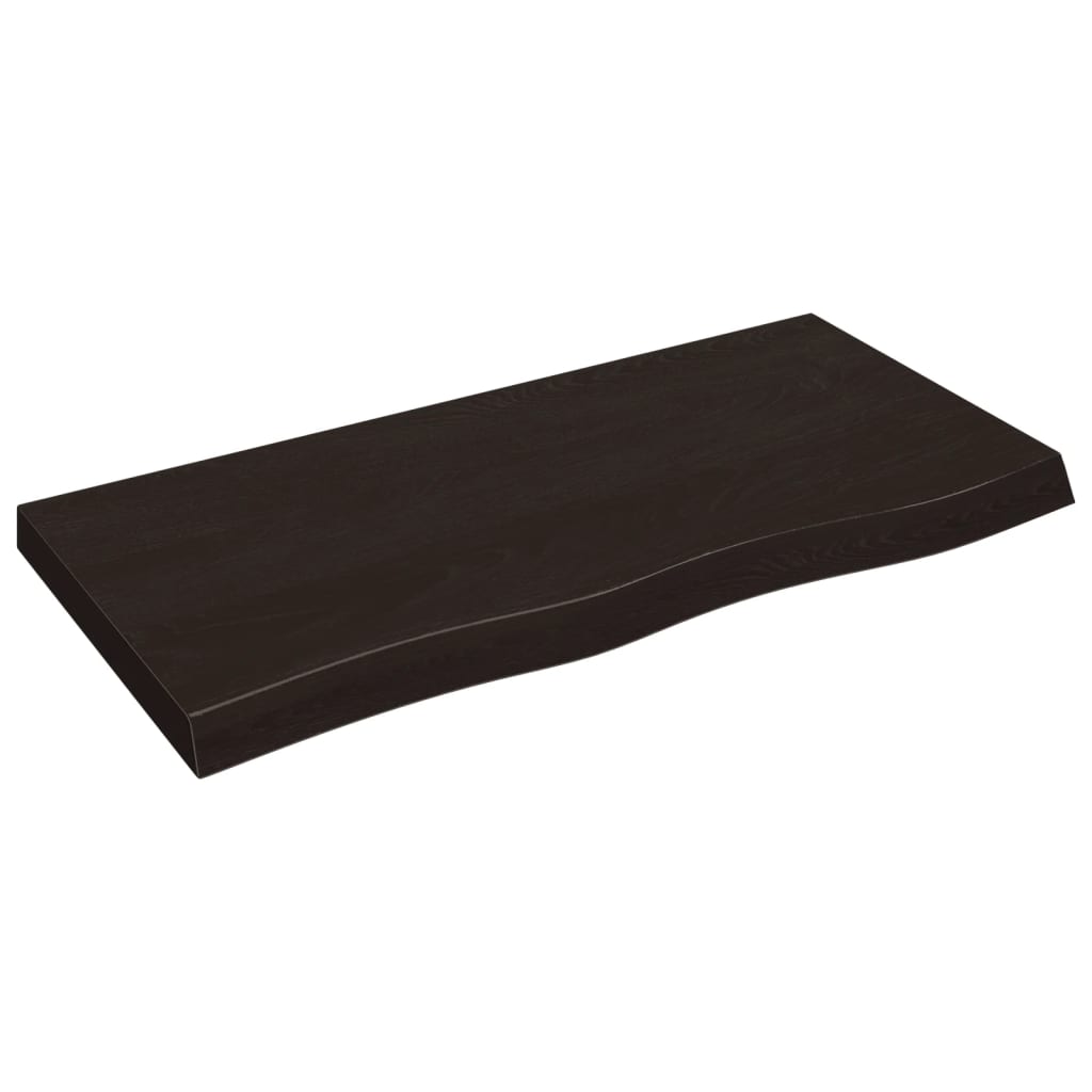 vidaXL Bathroom Countertop Dark Brown 100x50x(2-6) cm Treated Solid Wood 2
