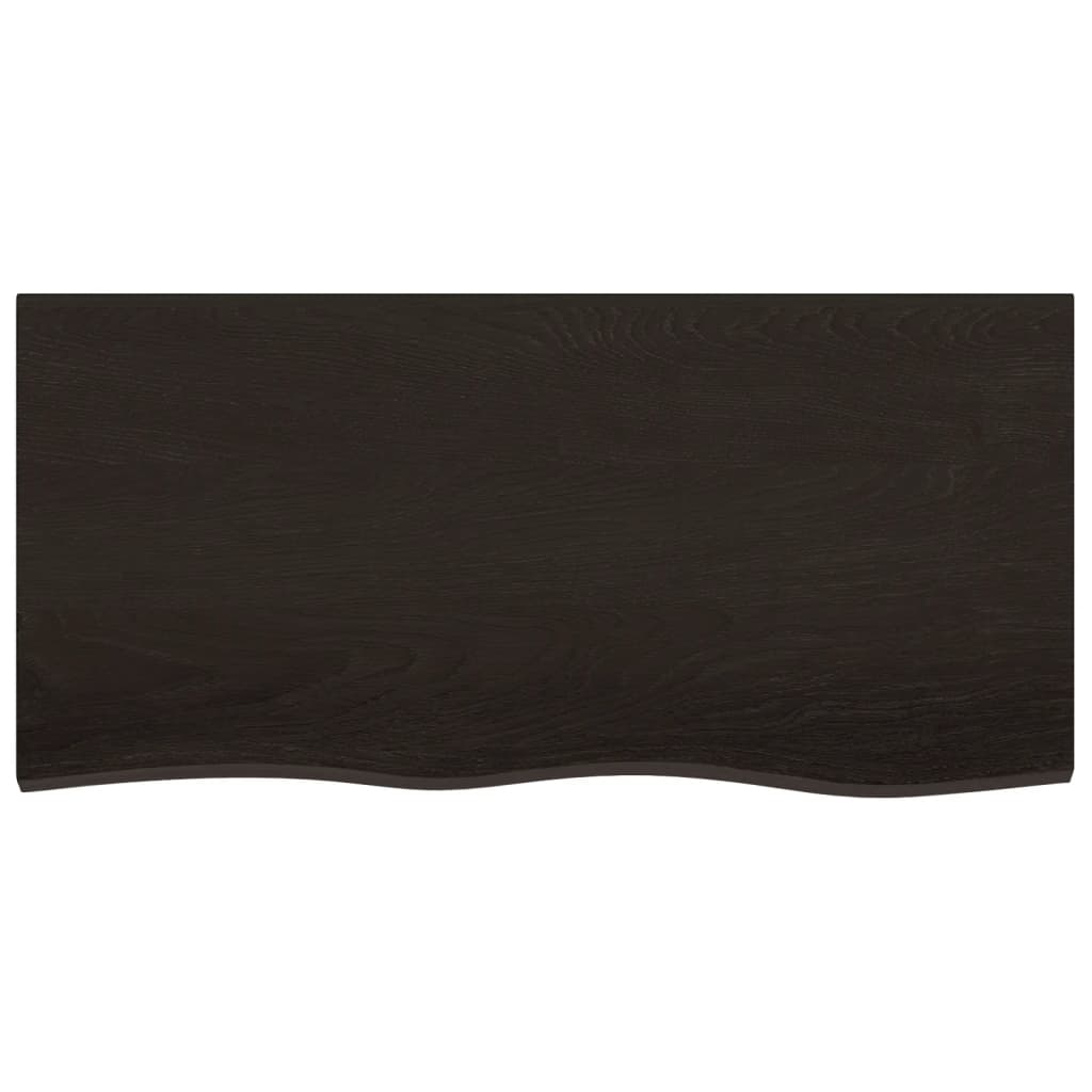 vidaXL Bathroom Countertop Dark Brown 100x50x(2-6) cm Treated Solid Wood 3