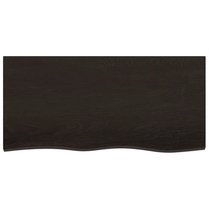 vidaXL Bathroom Countertop Dark Brown 100x50x(2-6) cm Treated Solid Wood 3