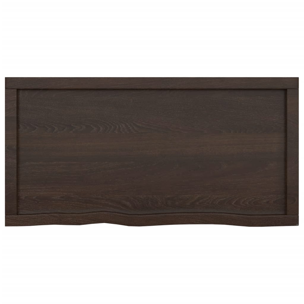 vidaXL Bathroom Countertop Dark Brown 100x50x(2-6) cm Treated Solid Wood 4