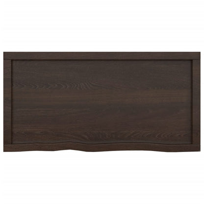 vidaXL Bathroom Countertop Dark Brown 100x50x(2-6) cm Treated Solid Wood 4