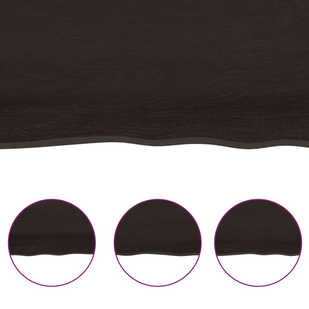 vidaXL Bathroom Countertop Dark Brown 100x50x(2-6) cm Treated Solid Wood 5