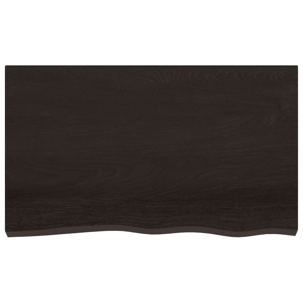 Bathroom Countertop Dark Brown Treated Solid Wood