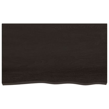 Bathroom Countertop Dark Brown Treated Solid Wood