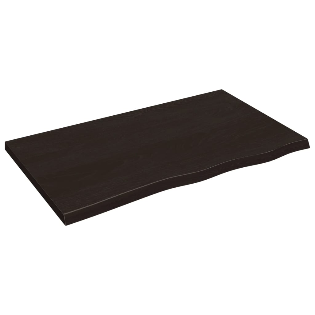 vidaXL Bathroom Countertop Dark Brown 100x60x(2-4) cm Treated Solid Wood 2