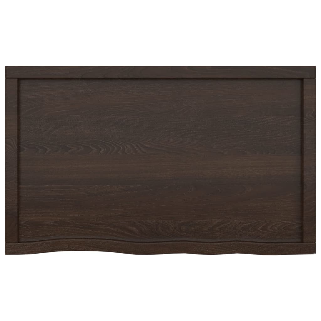vidaXL Bathroom Countertop Dark Brown 100x60x(2-4) cm Treated Solid Wood 4