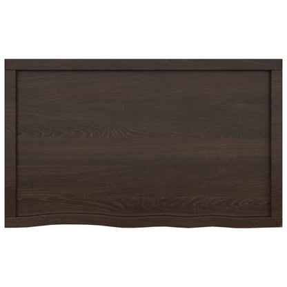 vidaXL Bathroom Countertop Dark Brown 100x60x(2-4) cm Treated Solid Wood 4