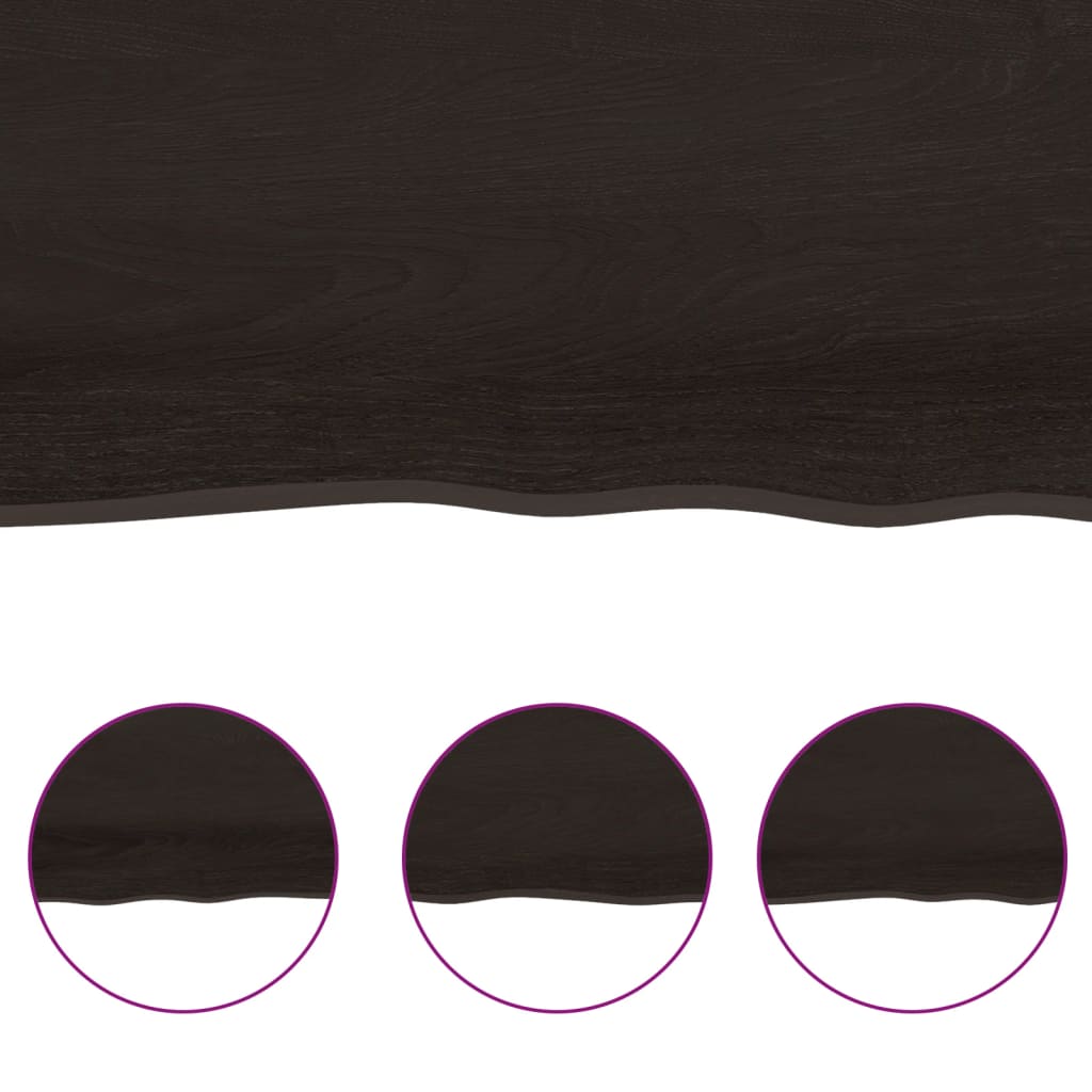vidaXL Bathroom Countertop Dark Brown 100x60x(2-4) cm Treated Solid Wood 5