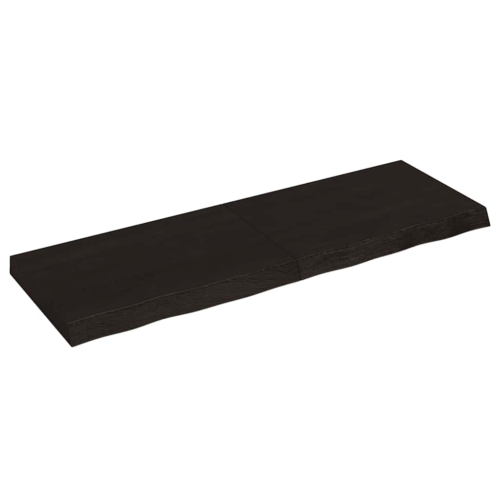 vidaXL Bathroom Countertop Dark Brown 120x40x(2-6) cm Treated Solid Wood 2