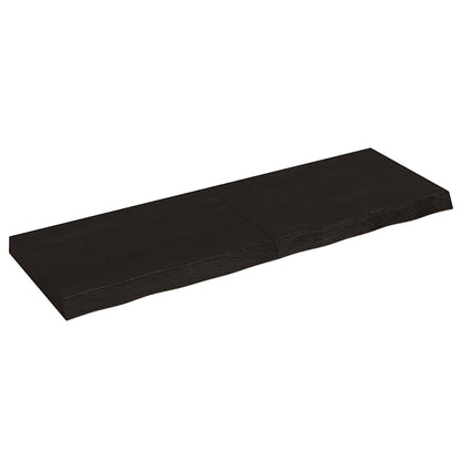 vidaXL Bathroom Countertop Dark Brown 120x40x(2-6) cm Treated Solid Wood 2