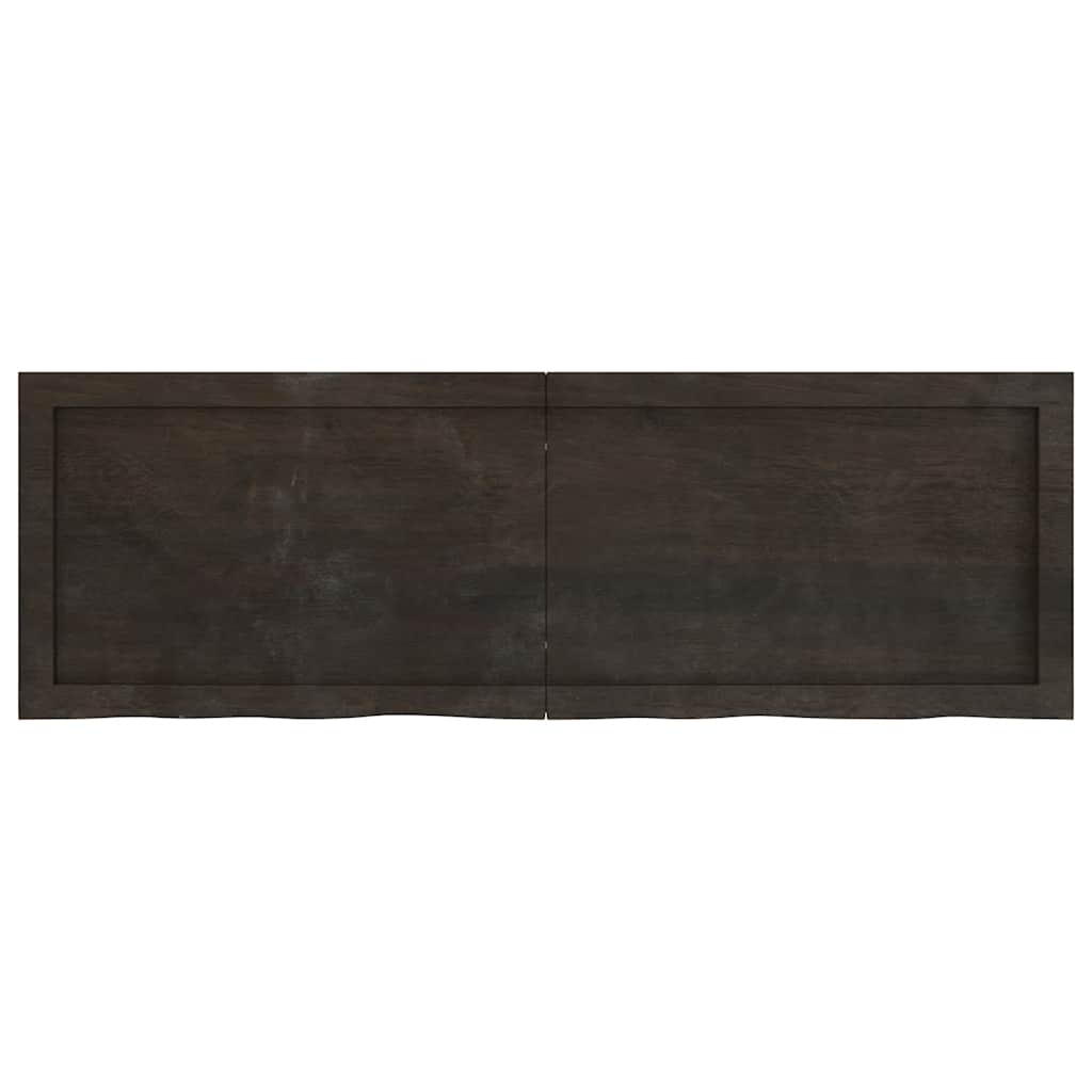 vidaXL Bathroom Countertop Dark Brown 120x40x(2-6) cm Treated Solid Wood 3