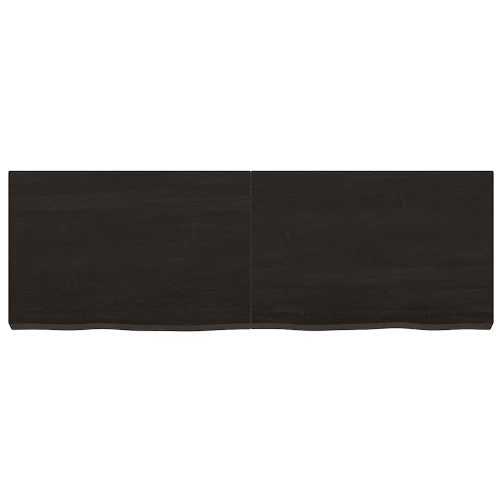 vidaXL Bathroom Countertop Dark Brown 120x40x(2-6) cm Treated Solid Wood 4