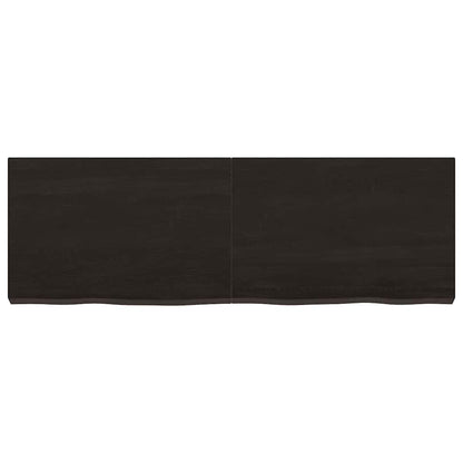 vidaXL Bathroom Countertop Dark Brown 120x40x(2-6) cm Treated Solid Wood 4