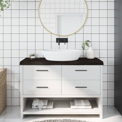 vidaXL Bathroom Countertop Dark Brown 120x40x(2-6) cm Treated Solid Wood 1