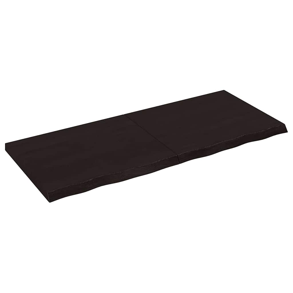 vidaXL Bathroom Countertop Dark Brown 120x50x(2-4) cm Treated Solid Wood 2