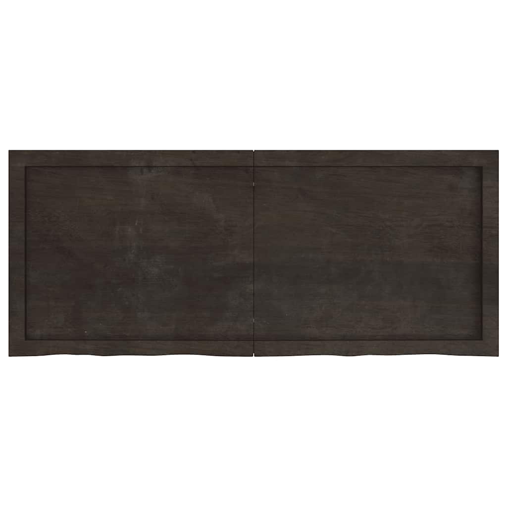 vidaXL Bathroom Countertop Dark Brown 120x50x(2-4) cm Treated Solid Wood 3