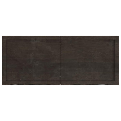 vidaXL Bathroom Countertop Dark Brown 120x50x(2-4) cm Treated Solid Wood 3