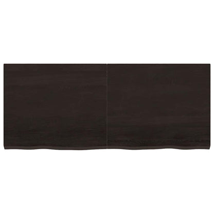 vidaXL Bathroom Countertop Dark Brown 120x50x(2-4) cm Treated Solid Wood 4