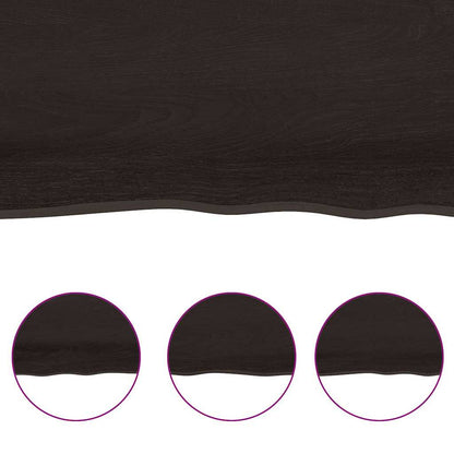 vidaXL Bathroom Countertop Dark Brown 120x50x(2-4) cm Treated Solid Wood 6