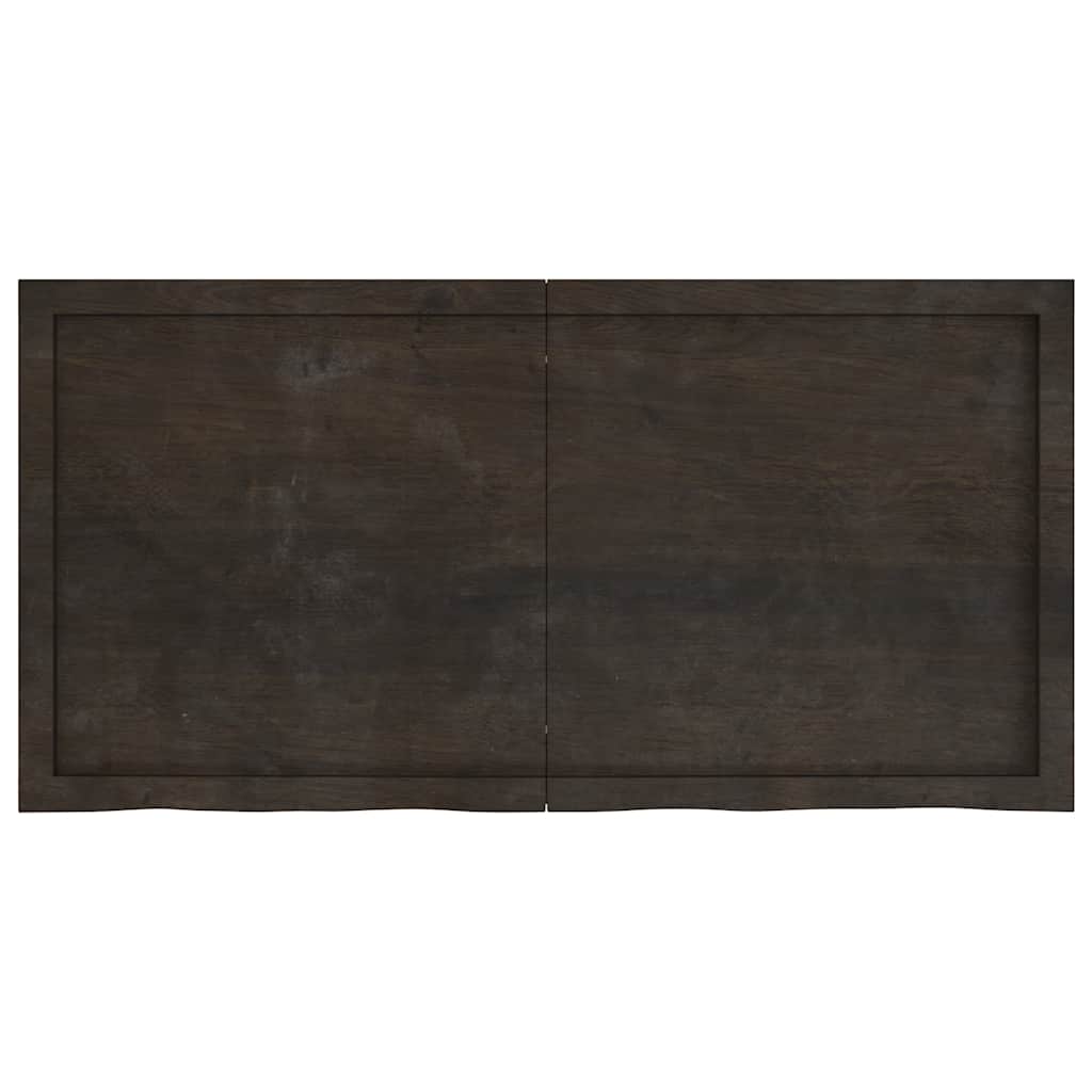 vidaXL Bathroom Countertop Dark Brown 120x60x(2-4) cm Treated Solid Wood 3